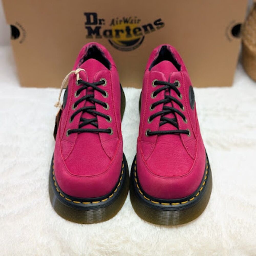 Dr. Martens Buzz 5i Fuchsia Pink Milled Nubuck WP Leather Lace-Up Shoes UK 7 NIB - Picture 5 of 14